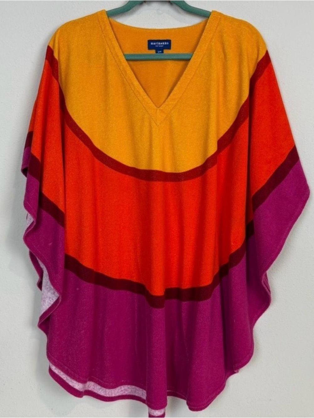 Marimekko Colorblock V-Neck Women’s Terry Cover-up/Poncho